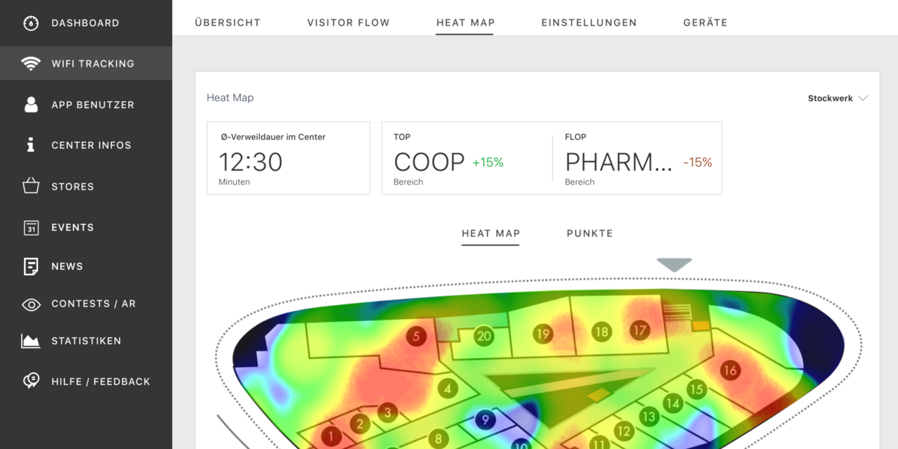 Heatmaps zeigen beliebteste Aufenhaltsorte von Besucherinnen und Besuchern auf