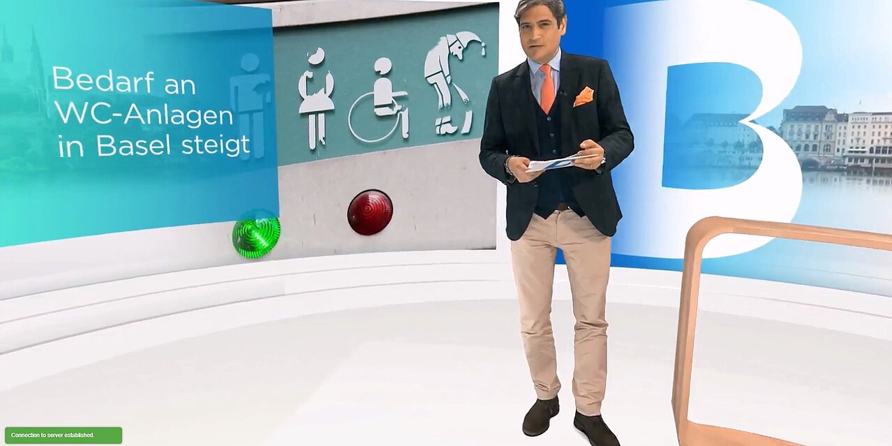 Digital Signage Player mit ausgespieltem Nachrichtenbeitrag
